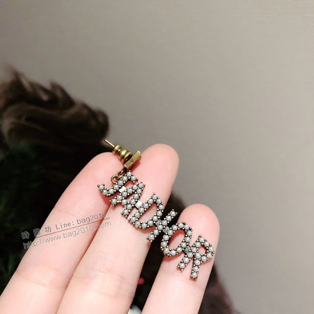 Dior飾品 迪奧經典熱銷款JAdior字母鑽珍珠耳釘  zgd1297